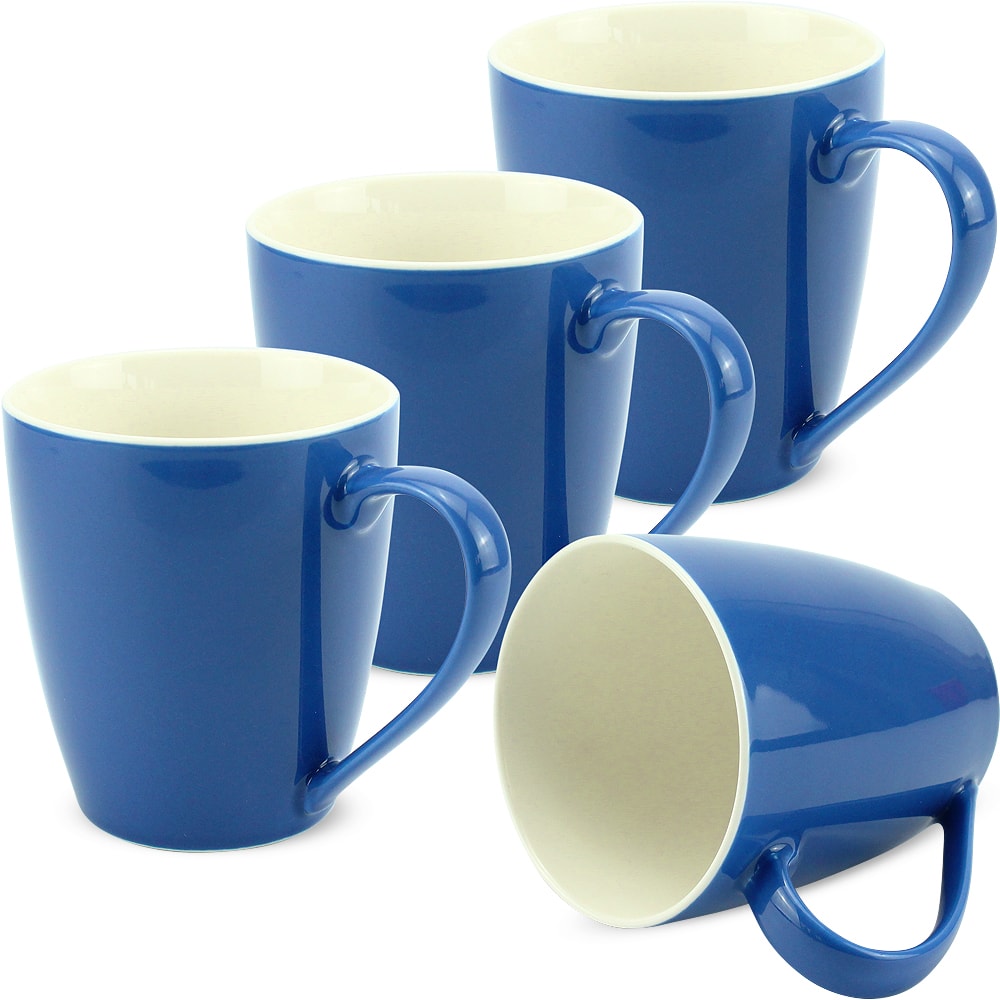 ABS Tassenset non-slip elegante Farben 4 Tassen á 350 ml blau weiß Geschirr BW 