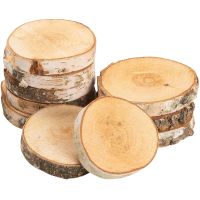 Baumscheiben 10 Stk. Holzscheiben zum Basteln Dekorieren 10 - 12 cm