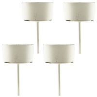 Dekorativer Teelichthalter Kerzenhalter Stab Metall weiß 4er Set Ø 4,1x9 cm