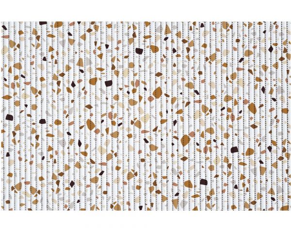 Bodenbelag NOVA SKY Läufer Terrazzo Muster Polyester braun weiß 1 Stk 65x140 cm