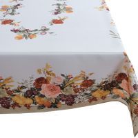 Tischtuch Tischdecke herbstliche Rosen Druck bunt Tischwäsche 130x170 cm