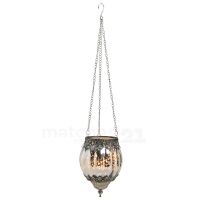 Teelichtglas hängend Orient Windlicht silber antik Glas & Metall – 2 Größen