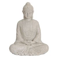 Buddha Figur Deko Verzierungen Garten Dekofigur beige 23 cm