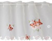 Frühlingshafte Bistrogardine Druck bunt Blumen & Schmetterlinge Motiv 150x45 cm