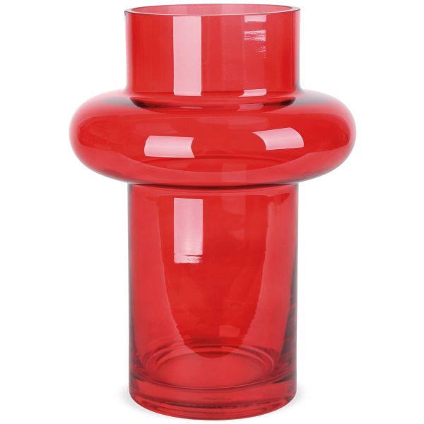 Moderne Vase aus Glas in rot 25 cm