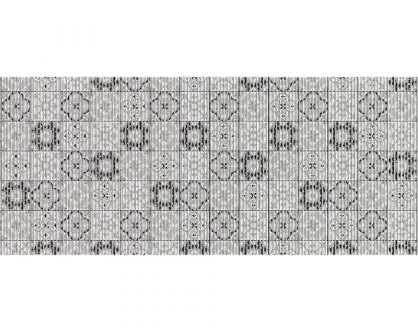 Bodenbelag NOVA SKY Läufer Kachel Muster aus Polyester schwarz 1 Stk 65x100 cm
