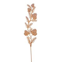 Gartenstecker Zweig Tannenzapfen rost Blumenstecker Metallstecker 63,5 cm braun