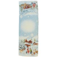 Tischläufer Mitteldecke Winterlandschaft bunt Polyester Baumwolle 35x100 cm