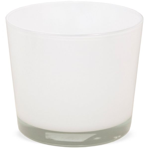 Glas Übertopf Glasvase Pflanztopf Dekoglas konisch weiß 1 Stk - Ø 11,5x11 cm