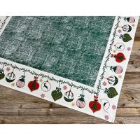 Tischdecke CHIARA Landhaus Winter Weihnachtskugeln grün 100x100 cm