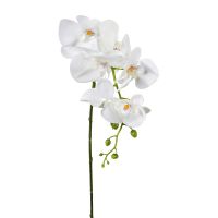 Künstliche Orchidee aus Kunststoff in weiß mit 7 Blüten 87 cm