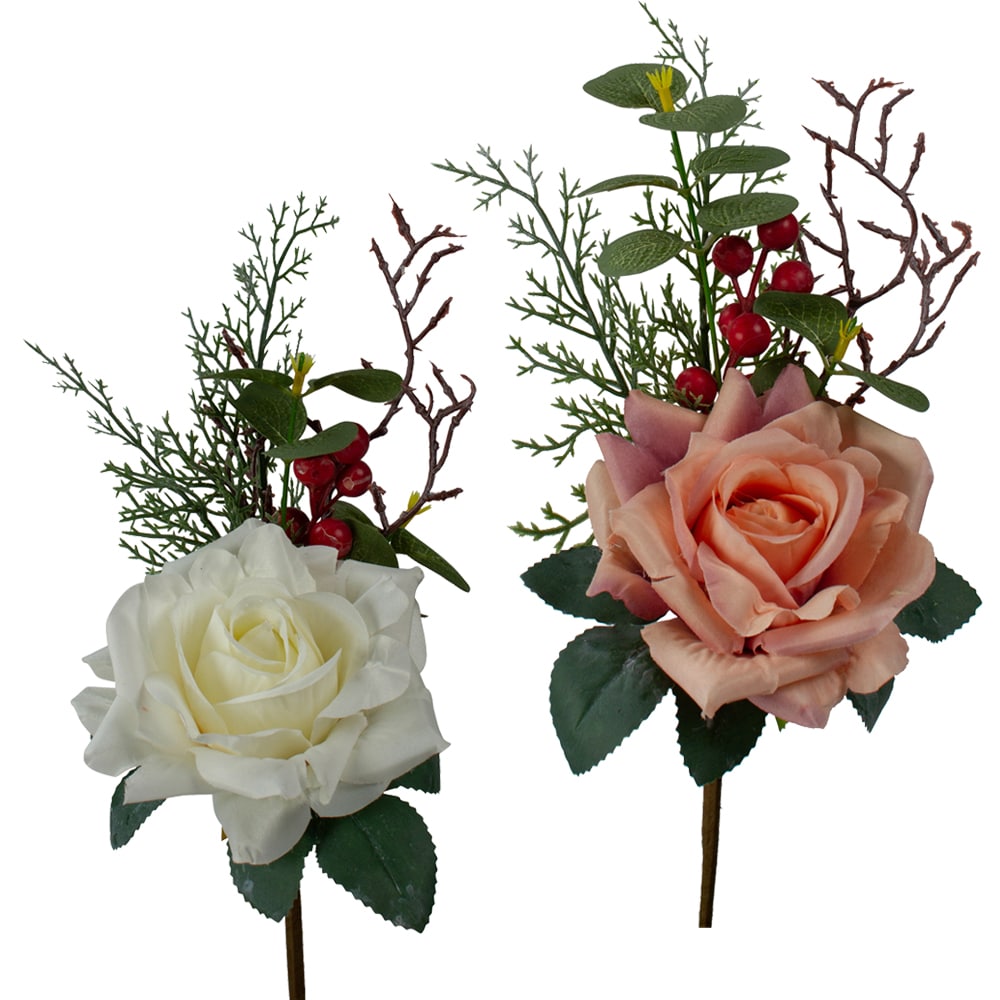 Rosenbouquet Rose Kunstblumen 10 gebunden weiß 1 cm Ø kaufen cremeweiß Kunststoff Stk