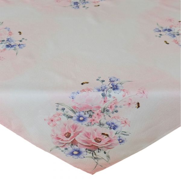 Tischdecke Blüten Pastellfarben rosa bunt bedruckt Polyester 1 Stk 85x85 cm