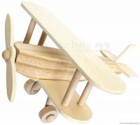 Flugzeug Doppeldecker vorgefertigter Holzbausatz Holz Bausatz Kinder ab 7 Jahre