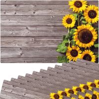 Tischsets MOTIV abwaschbar Sonnenblumen Holz 12er Set bunt