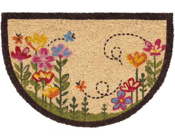 Fußmatte Kokosmatte INDOOR bedruckt Blumen & Schmetterlingen - 1 Stk 40x60 cm