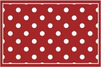 Fußmatte Fußabstreifer DECOR Punkte weiß & rot gepunktet waschbar - 40x60 cm