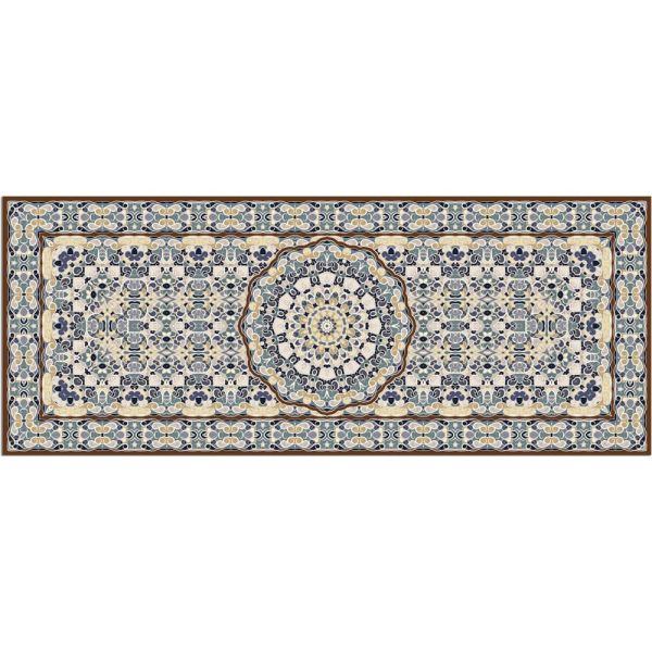 Teppichläufer Küchenläufer Teppich Perser Ornamente beige blau waschbar 60x150 cm