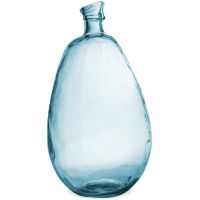 Vase Blumenvase bauchig oval Glasvase Pflanzvase klar blau Ø 26x47 cm