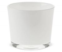 Glastopf Topf rund Pflanzgefäß Teelichtglas Glas weiß 1 Stk Ø 11,5x11 cm