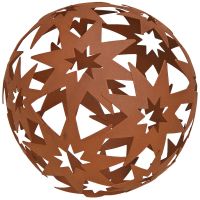Kugel mit Sternen Gartendeko Sternkugel gestanzt Rostoptik Metall 1 Stk Ø 14 cm