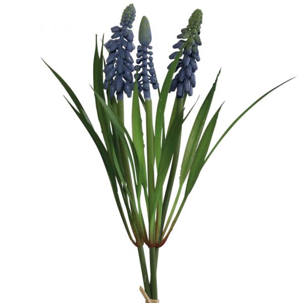 Traubenhyazinthen Muscaribündel Kunstblume blaue Blüten 1 Bund á 3 Stk Ø 10 cm
