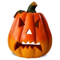 Gruseliger Kürbis Herbstdeko Halloween + LED Teelicht 30x33x23 cm