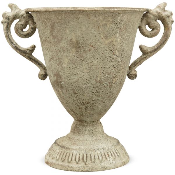 Amphore Pflanzpokal Pokal Vase Blumen Pflanzen Metall grau 1 Stk 25,5x16x21 cm