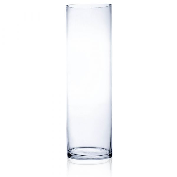 Zylinderförmige Glasvase Glas Vase Cold-Cut Dekoglas klar 1 Stk. Ø12x40 cm