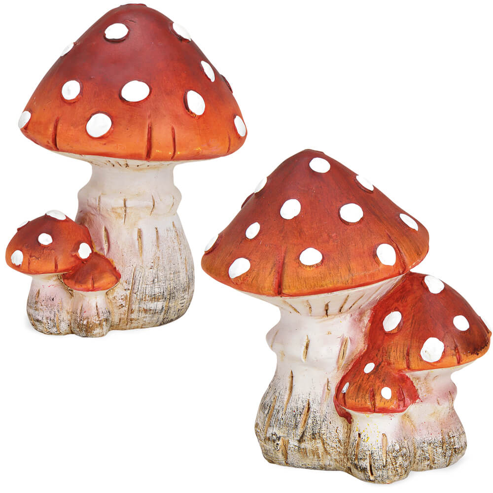 Fliegenpilze Pilze Dekofigur Figur Herbstdeko Ton rot weiß 1 Stk 13x15 cm  kaufen