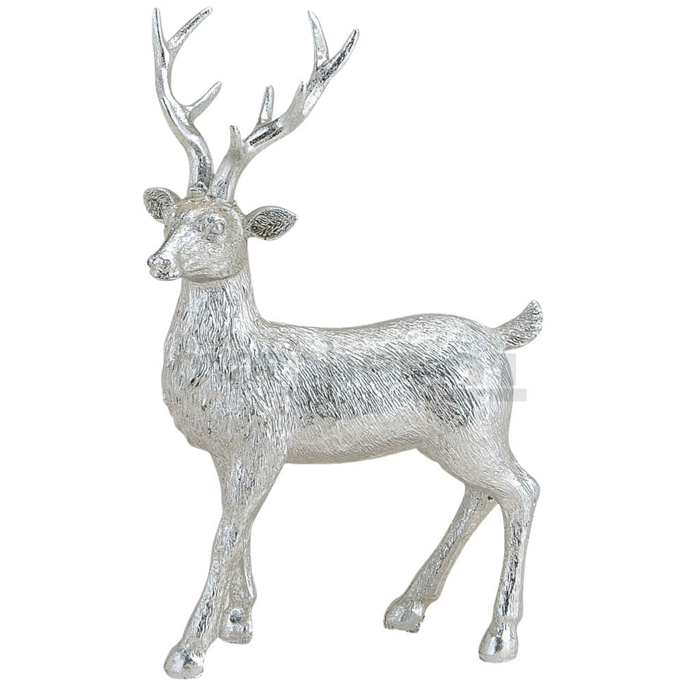 14x21 Stk cm Hirsch Skulptur Weihnachten zum Polyresin kaufen silber 1 Stellen Dekofigur