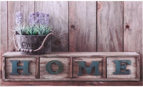 Fußmatte Gummimatte OUTDOOR DECOR Sitzbank Holz Home & Lavendel 1 Stk - 45x75 cm
