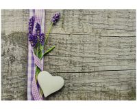 Tischset Platzset Textil CLOTH Lavendel Stoffband Herz Holz lila weiß 45x30 cm