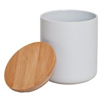 Keramik Vorratsdose mit Holzdeckel vielseitig verwendbar 12x10 cm / ca. 550 ml