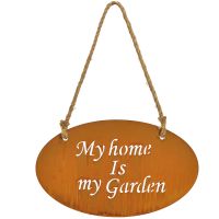 Gartendeko Schild MY HOME Metall rost Optik zum Hängen 30 cm