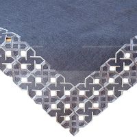 Tischdecke Kurbelstickerei grafisch dunkelgrau grau Polyester 1 Stk 85x85 cm