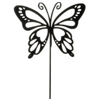 Hübscher Gartenstecker Schmetterling Gartendeko Blumenstecker Metall schwarz