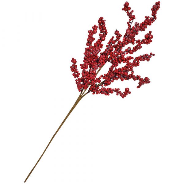 Beerenzweig Kunstpflanze Dekopflanze Kunststoff rot biegsam 1 Stk 23x70 cm