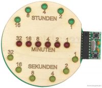 Binäre Uhr mit LEDs & USB-Anschluss Lötbausatz & Holz Bausatz Bastelset