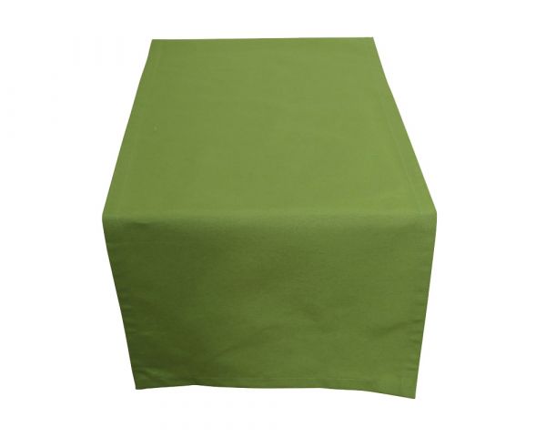 Tischläufer INGRID Mitteldecke einfarbig uni 50x150 cm olivgrün