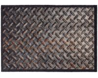 Fußmatte Fußabstreifer DECOR Riffelmuster Metalloptik gedruckter Rand 40x60 cm