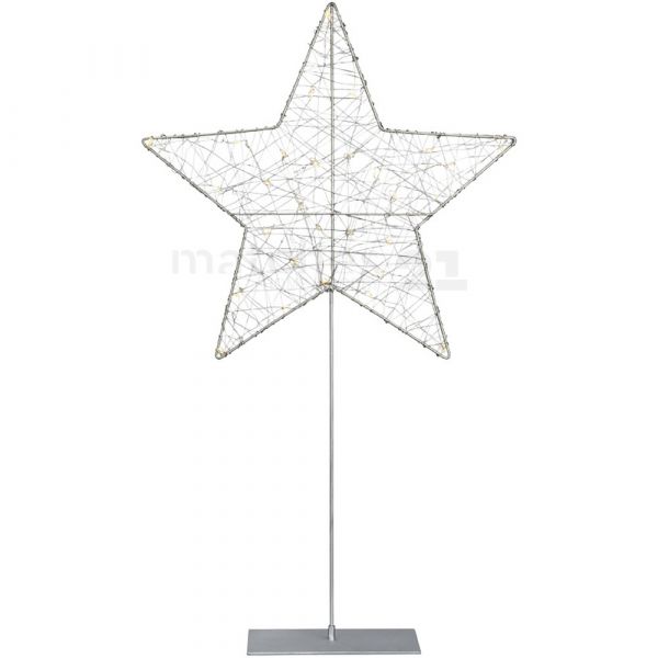 LED Weihnachtsstern stehend Stern Weihnachtsleuchter Metall / warmweiß 60 cm