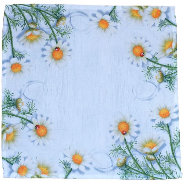 Mitteldecke Tischdecke Druck weiße Kamillenblüten Tischwäsche 40x40 cm