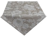 Tischdecke WANDA Blumen Muster hellgrau Polyester Baumwolle 110x110 cm