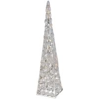 Weihnachtsbeleuchtung LED-Pyramide Acryl transparent Metall weiß 1 Stk 13x32 cm
