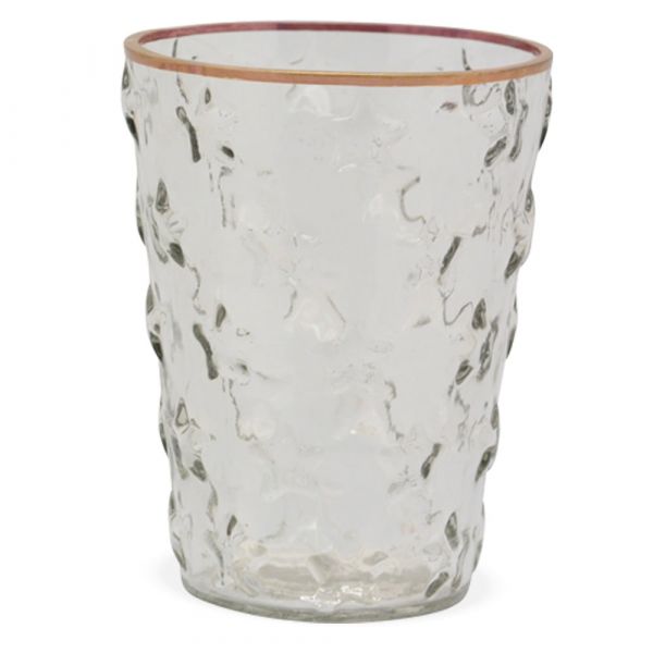 Vase Glas Goldrand Raffinierter Schliff Blumenvase Pflanztopf 60er 1 Stk 14,5 cm