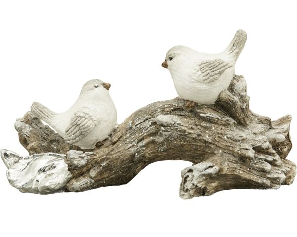 Dekofigur Vögel auf Baumstamm Dekoaufsteller Aufsteller bunt 50,7x20,7x27 cm