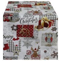 Tischläufer TATJANA Weihnachtszeit Mitteldecke bunt Baumwolle 40x100 cm