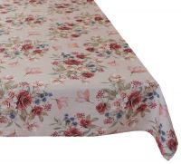 Tischdecke Blüten Allover Druck Rosen altrosa bunt Polyester 1 Stk 110x160 cm