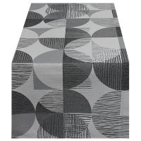 Tischläufer JULENE Streifen Mitteldecke taupe Baumwolle Polyester 50x150 cm